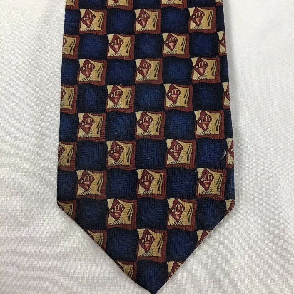 McDonalds Manager Neck Tie Crest Golden Arches Logo Vintage
